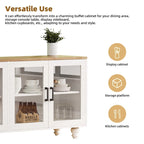 TV Stand with Adjustable Shelves for TVs Up to 70, Entertainment Center with Bookshelves for Living Room