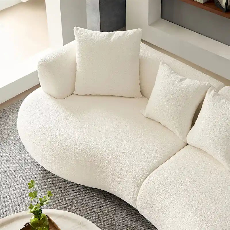 Mid Century Modern Sectional Curved Sofa Couch