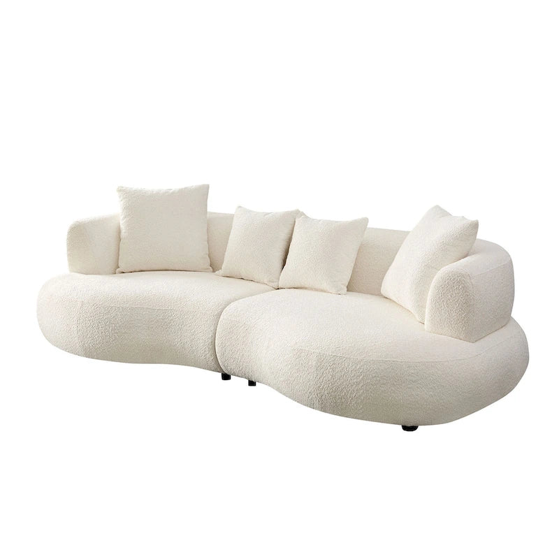 Mid Century Modern Sectional Curved Sofa Couch