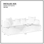 Mid Century Modern Sectional Curved Sofa Couch