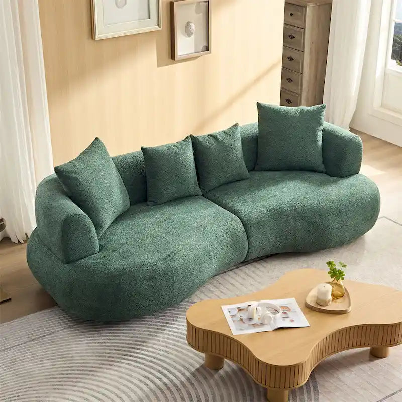 Mid Century Modern Sectional Curved Sofa Couch