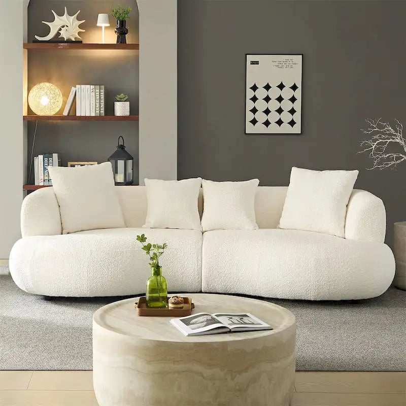 Mid Century Modern Sectional Curved Sofa Couch