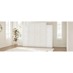 Full Size Murphy Bed with Two Wardrobe and Storage Shelf