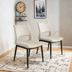 Set of 2 Modern Minimalist PU Leather Dining Chairs