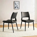 Set of 2 Modern Minimalist PU Leather Dining Chairs