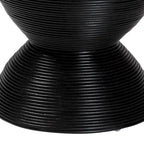 Laminated Natural Rattan Side Table - Hourglass Table with Sculptural Design, Boho Chic Style for Living Room