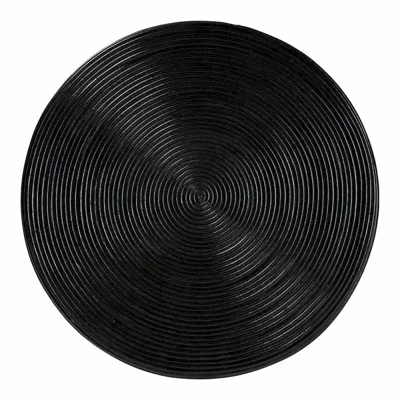 Laminated Natural Rattan Side Table - Hourglass Table with Sculptural Design, Boho Chic Style for Living Room