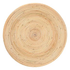 Laminated Natural Rattan Side Table - Hourglass Table with Sculptural Design, Boho Chic Style for Living Room