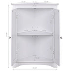 Home Floor Corner Cabinet with Two Doors and Shelves - 12.4D x 23.62W x 31.89H