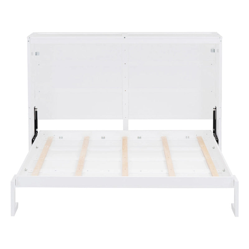 Full Wooden Wall Murphy Bed, Space-Saving