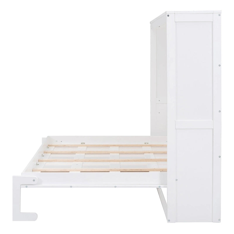Full Wooden Wall Murphy Bed, Space-Saving