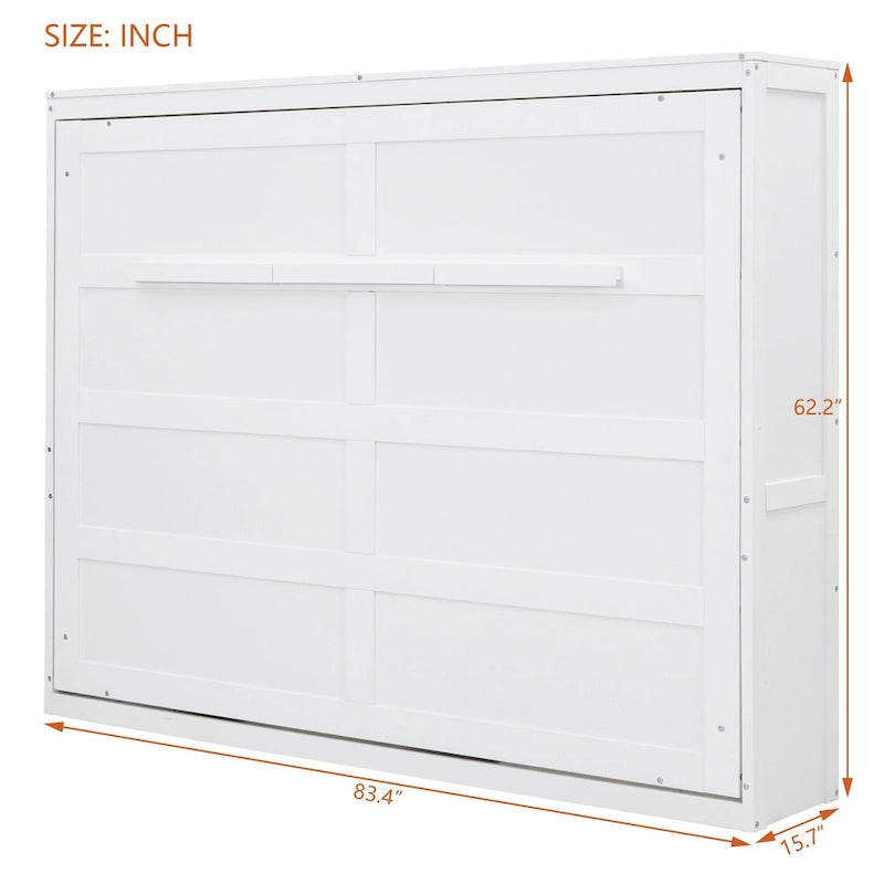 Full Wooden Wall Murphy Bed, Space-Saving