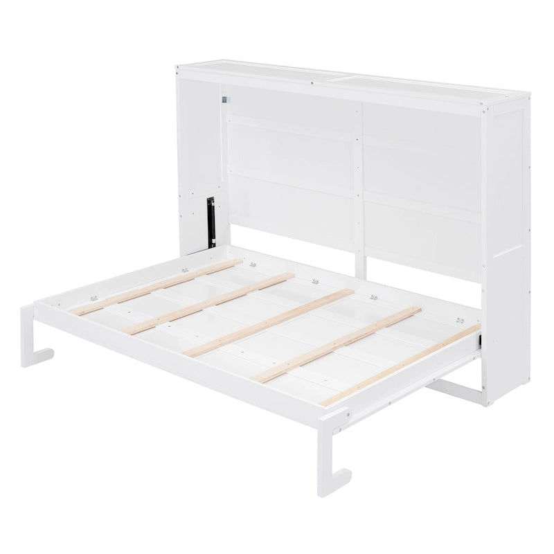 Full Wooden Wall Murphy Bed, Space-Saving