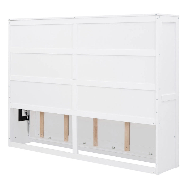 Full Wooden Wall Murphy Bed, Space-Saving