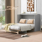 Gray Full Size Murphy Bed with Versatile Storage & Large Drawers