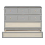 Gray Full Size Murphy Bed with Versatile Storage & Large Drawers