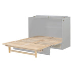 Gray Full Size Murphy Bed with Versatile Storage & Large Drawers