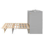 Gray Full Size Murphy Bed with Versatile Storage & Large Drawers