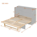 Gray Full Size Murphy Bed with Versatile Storage & Large Drawers