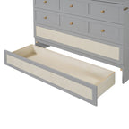 Gray Full Size Murphy Bed with Versatile Storage & Large Drawers