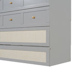 Gray Full Size Murphy Bed with Versatile Storage & Large Drawers