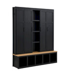 Farmhouse-Style 4-in-1 Hall Tree with Mudroom Bench