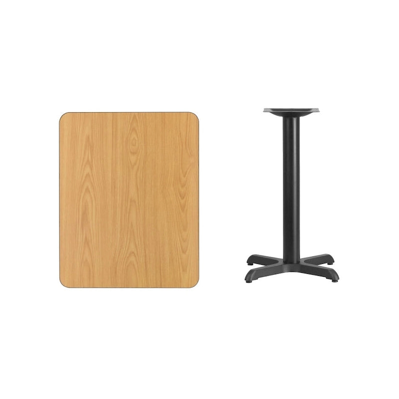 24 x 30 Rectangular Laminate Table Top with 22 x 22 Table Height Base - 24W x 30D x 31.125H