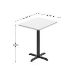 24 x 30 Rectangular Laminate Table Top with 22 x 22 Table Height Base - 24W x 30D x 31.125H