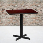 24 x 30 Rectangular Laminate Table Top with 22 x 22 Table Height Base - 24W x 30D x 31.125H