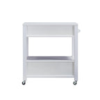 Modern 2-Drawer Caster Serving Cart with Towel Bar