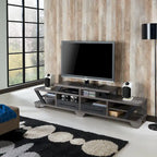 Modern Gray 82 Wide Open Shelf Tiered TV Stand