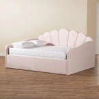 Modern Velvet Upholstered Daybed-Light Pink