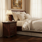 Traditional Cherry Solid Wood 3-Drawer Nightstand