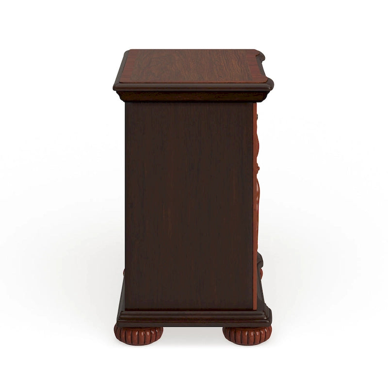 Traditional Cherry Solid Wood 3-Drawer Nightstand