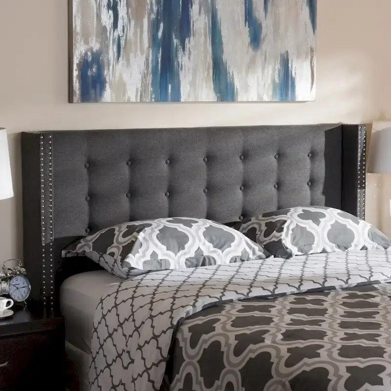 Contemporary Fabric Winged Headboard