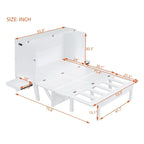 Full Size Murphy Bed Chest with Desk, USB Port