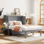 Full Size Murphy Bed Chest with Desk, USB Port