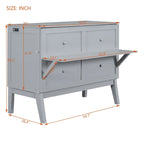Full Size Murphy Bed Chest with Desk, USB Port