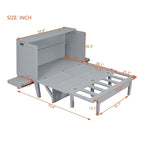 Full Size Murphy Bed Chest with Desk, USB Port