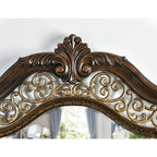 Traditional Brown Wood Carved Panel Bed