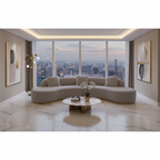 Curved Sofa with 3 Pillow Included