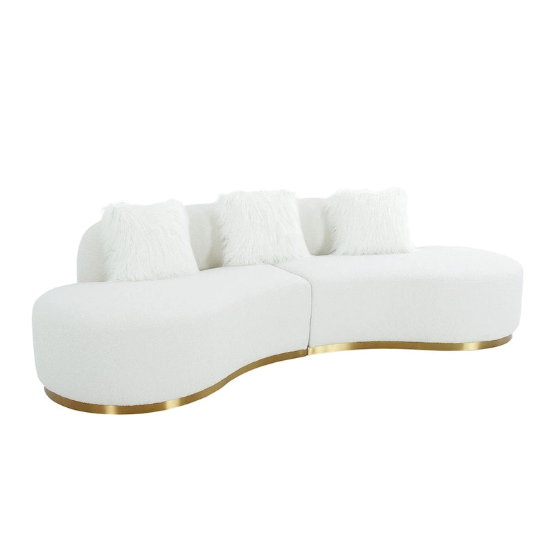 Curved Sofa with 3 Pillow Included