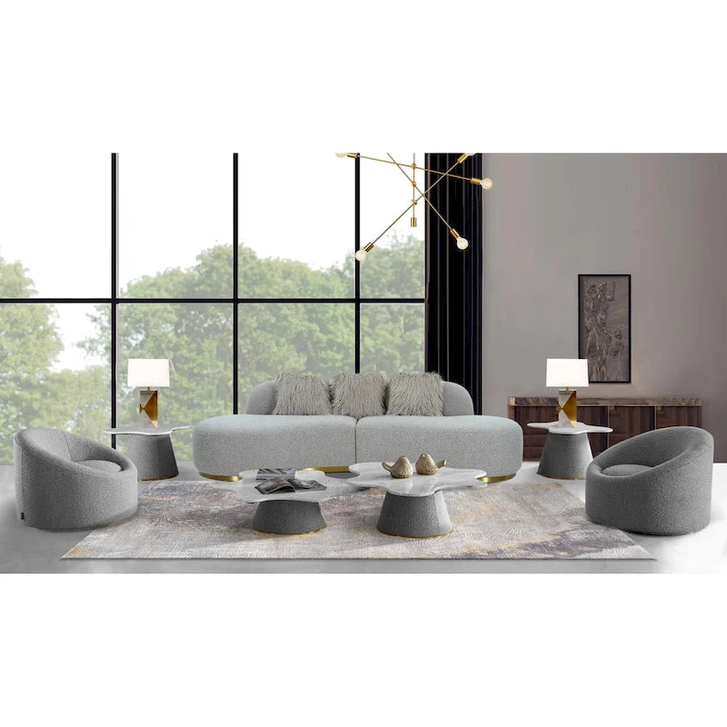 Curved Sofa with 3 Pillow Included