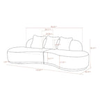 Curved Sofa with 3 Pillow Included