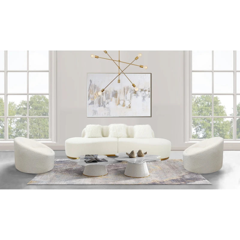 Curved Sofa with 3 Pillow Included