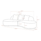 Curved Sofa with 3 Pillow Included