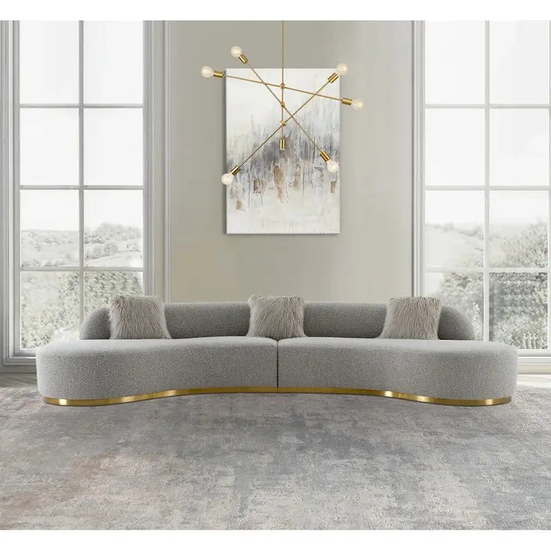 Curved Sofa with 3 Pillow Included
