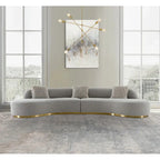 Curved Sofa with 3 Pillow Included