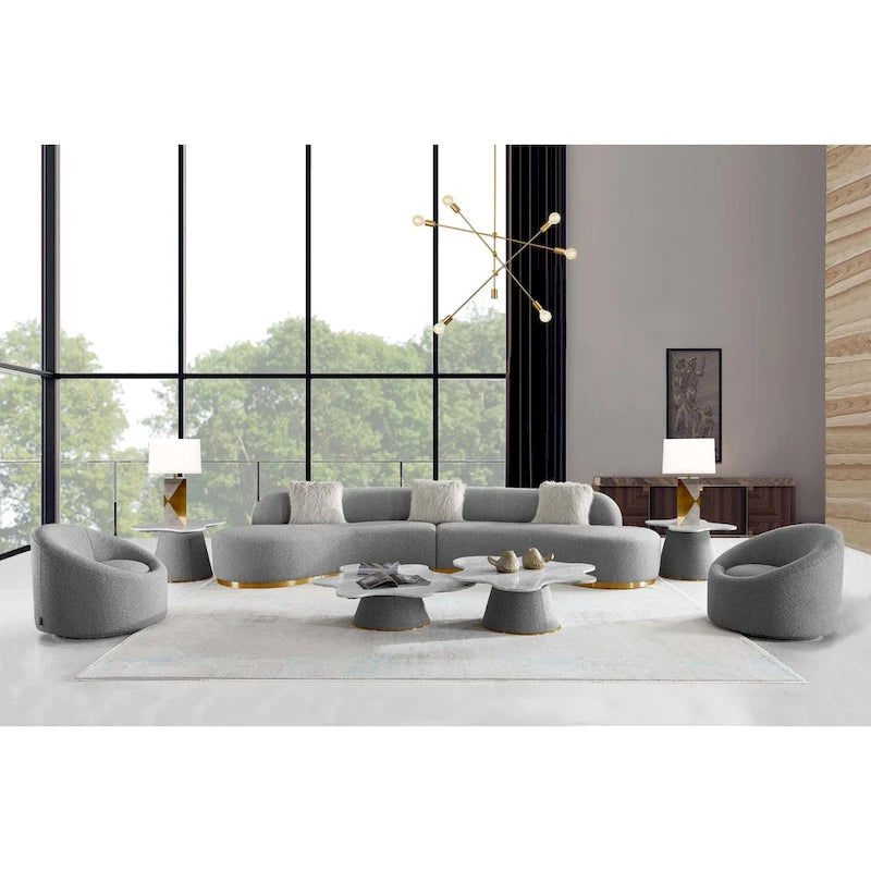 Curved Sofa with 3 Pillow Included