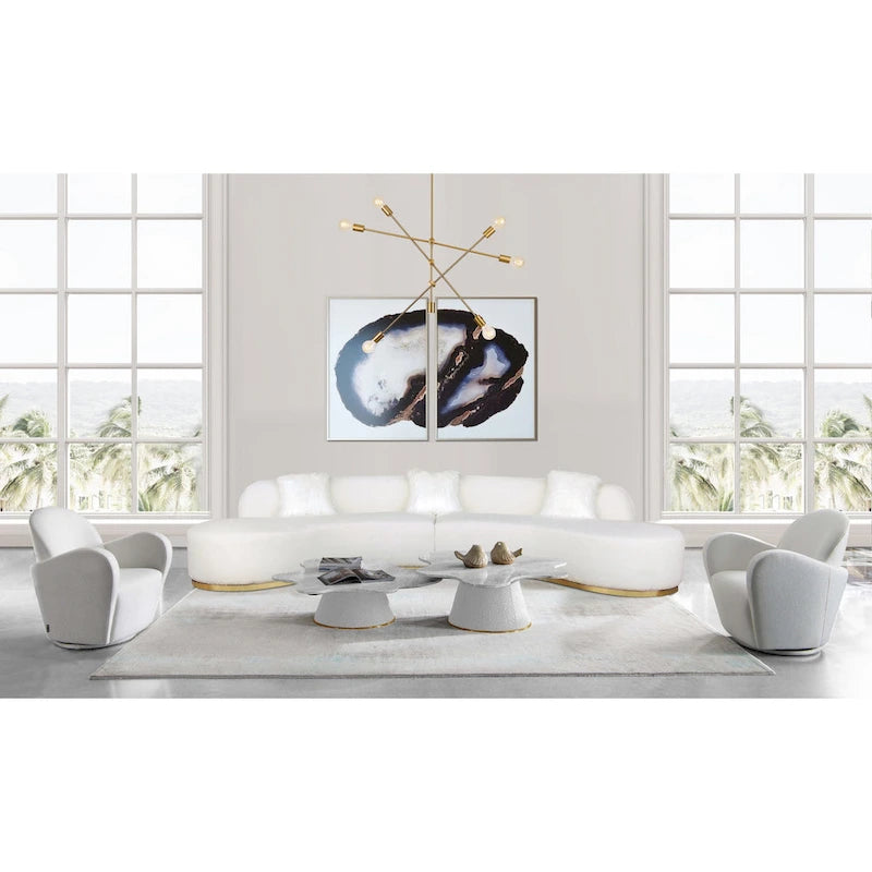 Curved Sofa with 3 Pillow Included